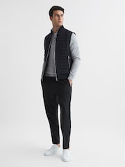Reiss Black Pluto Hybrid Quilted Gilet - Image 3 of 5