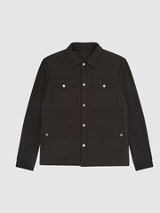 Reiss Brown Jay Quilted Shell Hybrid Jacket - Image 2 of 6