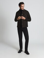 Reiss Brown Jay Quilted Shell Hybrid Jacket - Image 3 of 6