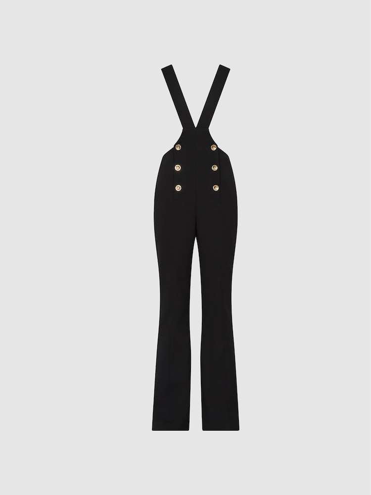Reiss Black Vittoria Petite Dungaree Jumpsuit - Image 2 of 6