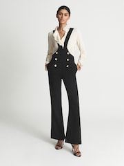 Reiss Black Vittoria Petite Dungaree Jumpsuit - Image 3 of 6