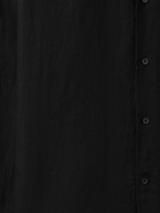 Reiss Black Ruban Linen Cutaway-Collar Shirt - Image 7 of 8