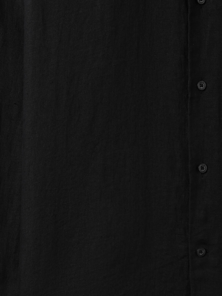 Reiss Black Ruban Linen Button-Through Shirt - Image 7 of 8