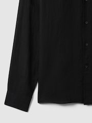 Reiss Black Ruban Linen Cutaway-Collar Shirt - Image 8 of 8