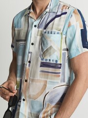 Reiss Multi Lexi Painted Print Shirt - Image 4 of 6