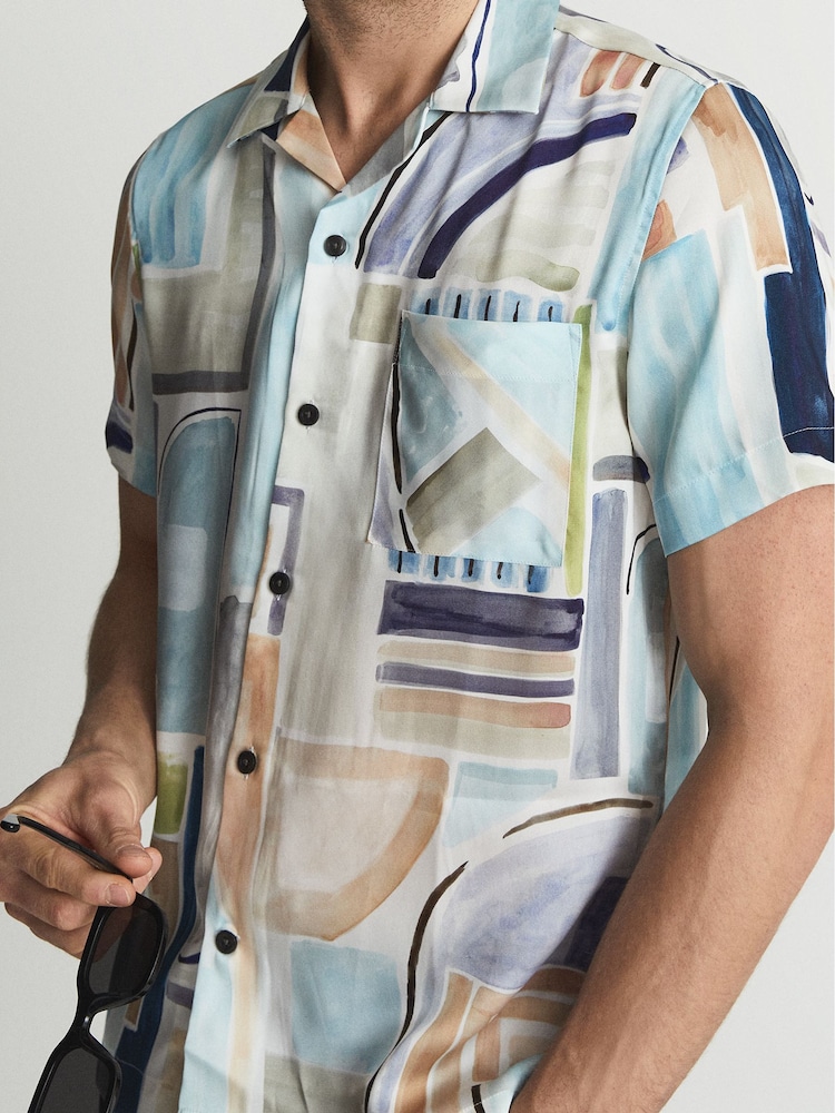 Reiss Multi Lexi Painted Print Shirt - Image 4 of 6