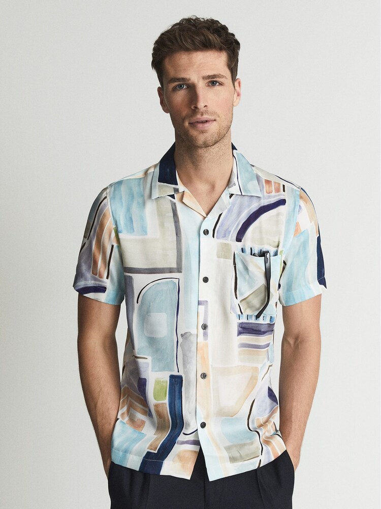 Reiss Multi Lexi Painted Print Shirt - Image 6 of 6