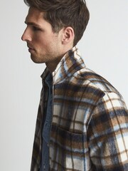 Reiss Toffee Hutch Brushed Check Over-Shirt - Image 4 of 6