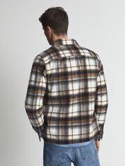 Reiss Toffee Hutch Brushed Check Over-Shirt - Image 5 of 6