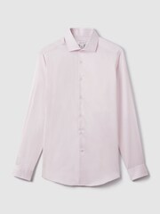 Reiss Pink Remote Slim Fit Cotton Sateen Striped Shirt - Image 2 of 8