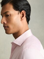 Reiss Pink Remote Slim Fit Cotton Sateen Striped Shirt - Image 3 of 8