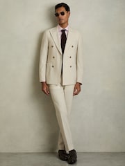 Reiss Pink Remote Slim Fit Cotton Sateen Striped Shirt - Image 6 of 8
