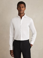 Reiss White Remote Cotton Sateen Shirt - Image 1 of 8