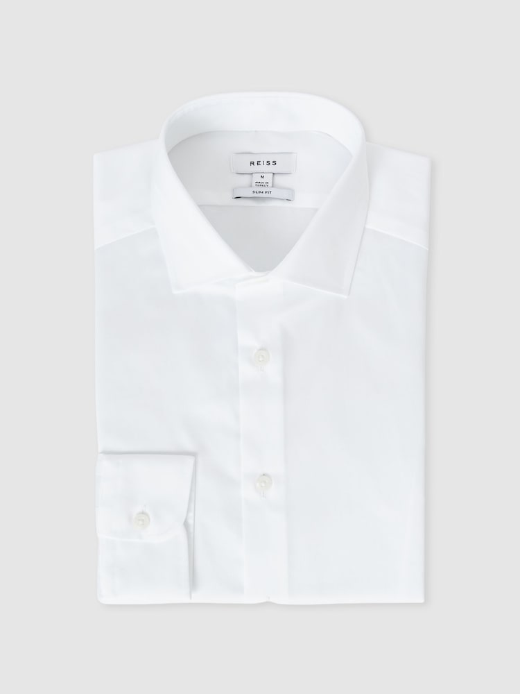 Reiss White Remote Cotton Sateen Shirt - Image 2 of 8