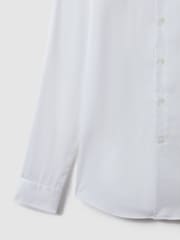 Reiss White Remote Cotton Sateen Shirt - Image 8 of 8
