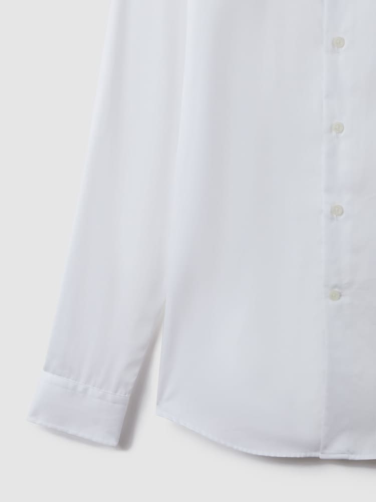 Reiss White Remote Cotton Sateen Shirt - Image 8 of 8