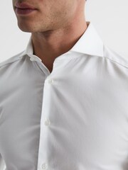Reiss White Storm Slim Fit Two-Fold Cotton Shirt - Image 4 of 8