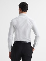 Reiss White Storm Slim Fit Two-Fold Cotton Shirt - Image 5 of 8