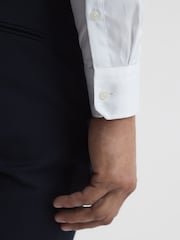 Reiss White Storm Slim Fit Two-Fold Cotton Shirt - Image 7 of 8