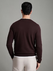 Reiss Bordeaux Wessex Merino Wool Crew Neck Jumper - Image 4 of 6