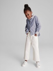 Reiss Blue Zoe Junior Stripe Embroidered Collar Blouse - Image 3 of 7