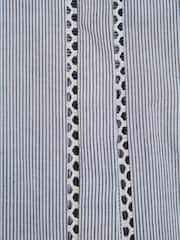 Reiss Blue Zoe Junior Stripe Embroidered Collar Blouse - Image 6 of 7