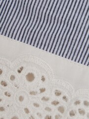 Reiss Blue Zoe Junior Stripe Embroidered Collar Blouse - Image 7 of 7