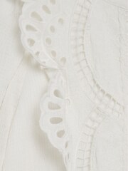 Reiss Cream Piper Junior Embroidered Detail Blouse - Image 6 of 6