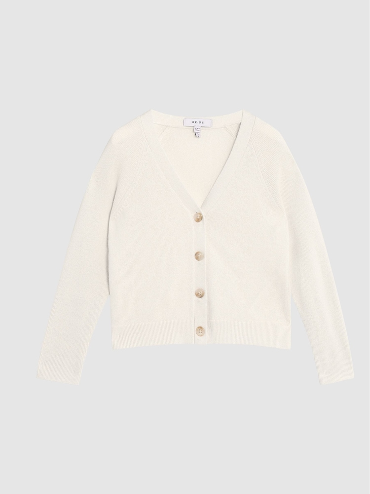 Reiss White Amelia Jr Button Up Cardigan - Image 2 of 6