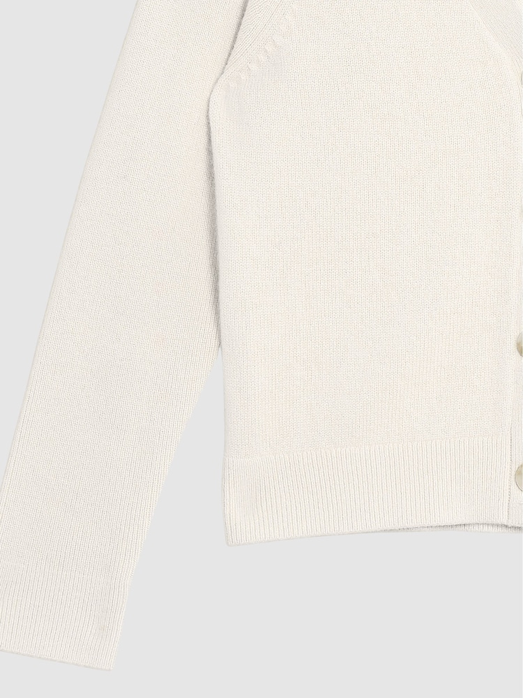 Reiss White Amelia Jr Button Up Cardigan - Image 6 of 6