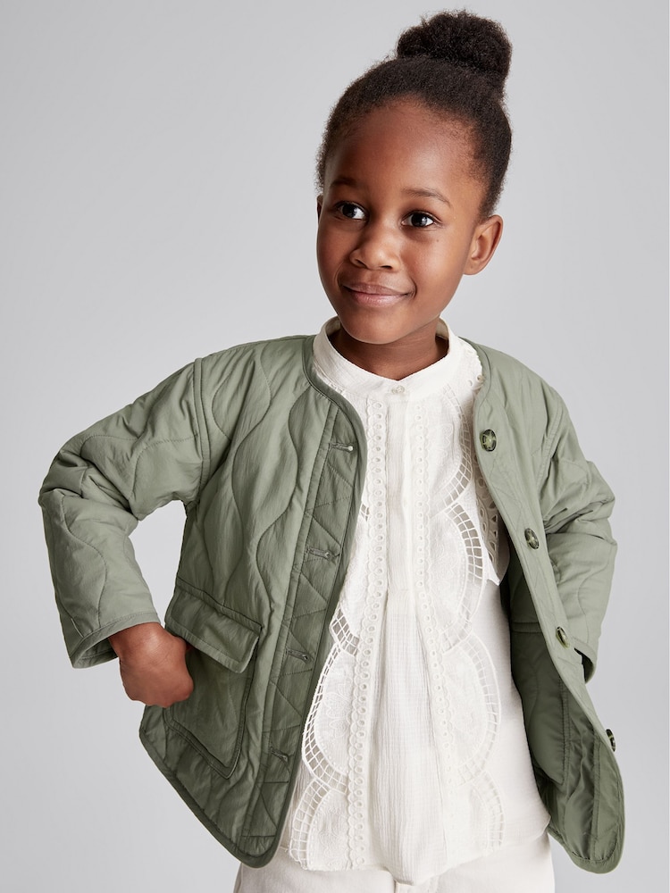 Reiss Sage Saffron Junior Quilted Short Coat - Image 1 of 6