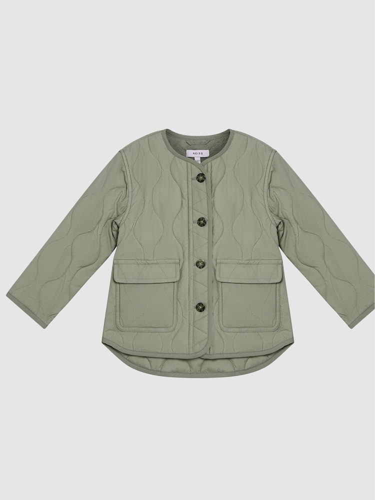 Reiss Sage Saffron Junior Quilted Short Coat - Image 2 of 6