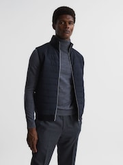 Reiss Navy William Quilted Gilet - Image 1 of 6