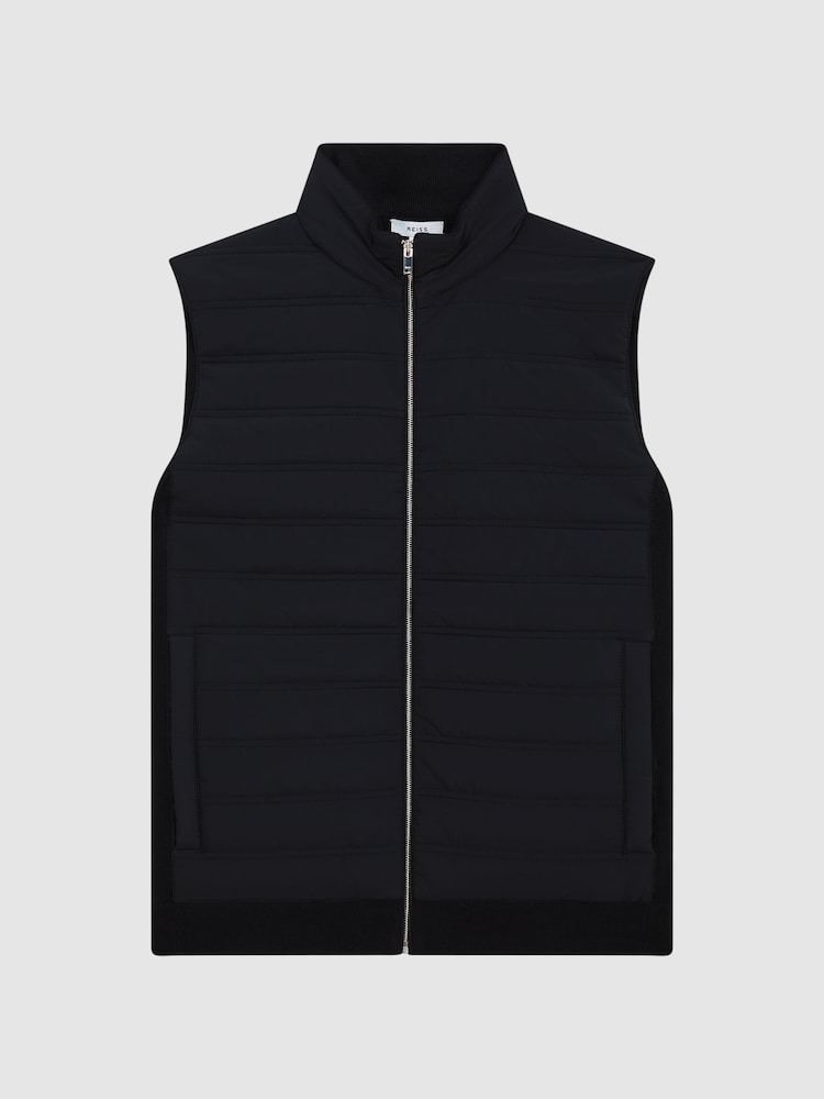Reiss Navy William Quilted Gilet - Image 2 of 6