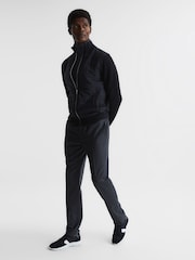Reiss Navy Trainer Hybrid Zip Through Quilted Jumper - Image 3 of 6