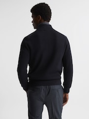 Reiss Navy Trainer Hybrid Zip Through Quilted Jumper - Image 5 of 6