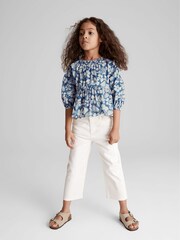 Reiss Blue Lee Junior Fruit Print Blouse - Image 4 of 6