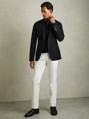 Musta - Reiss Blackhall Merinovilla Half-Zip Puolipoolokaulus Neulepusero - Kuva 5 / 5