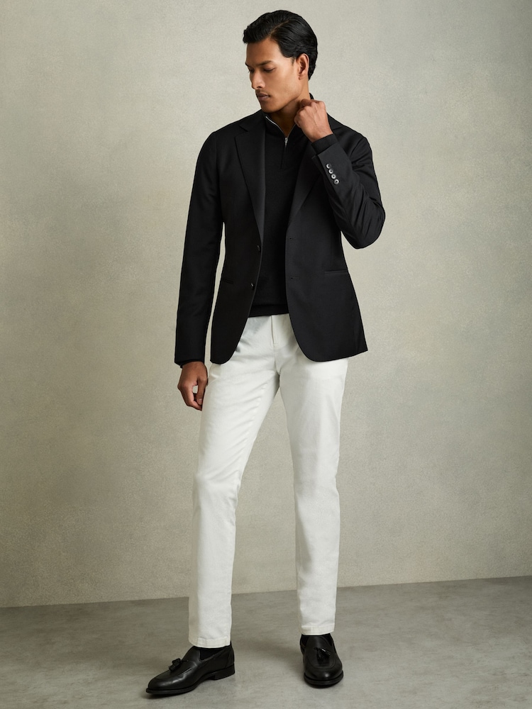 Musta - Reiss Blackhall Merinovilla Half-Zip Puolipoolokaulus Neulepusero - Kuva 5 / 5
