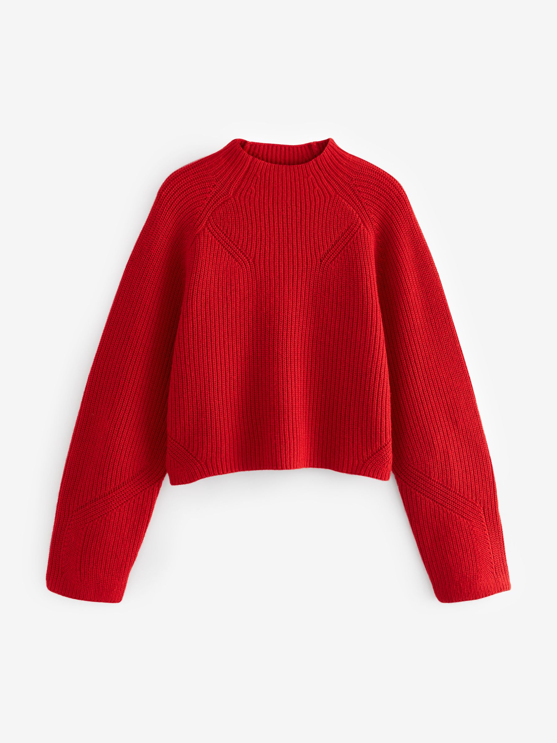 Buy Red Long sleeve Ribbed Cropped Jumper from Next Ireland