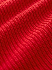 Red Long sleeve Ribbed Cropped Jumper - Image 5 of 5