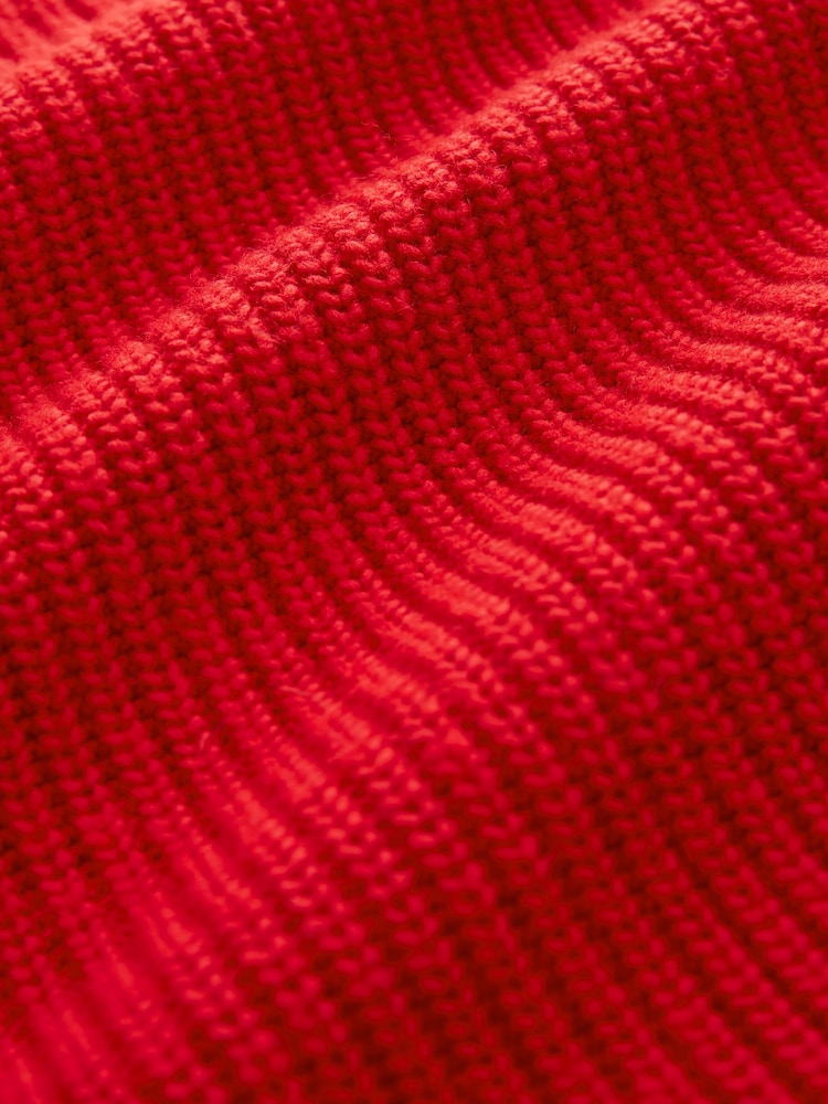 Red Long sleeve Ribbed Cropped Jumper - Image 5 of 5