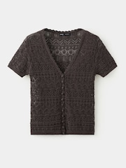 Mango Brown Short Sleeve Cardigan - Image 1 of 3
