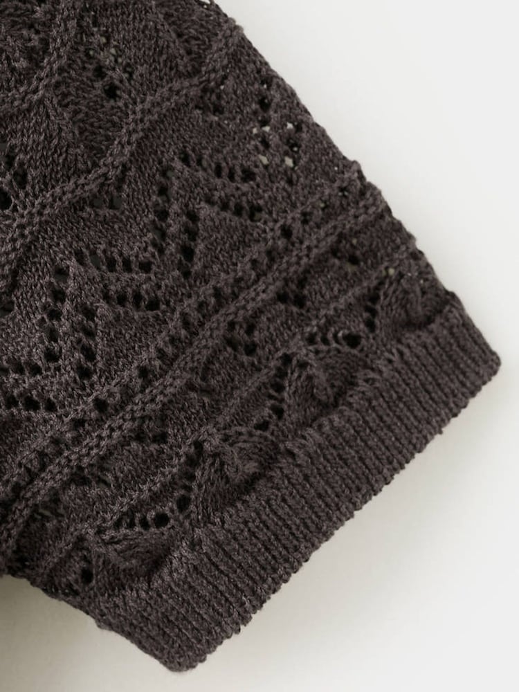 Mango Brown Short Sleeve Cardigan - Image 7 of 7