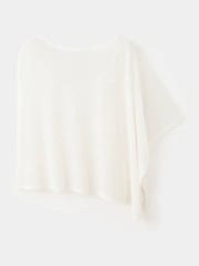 Mango White Sheer Round Neck Asymetric Hem Poncho - Image 1 of 3