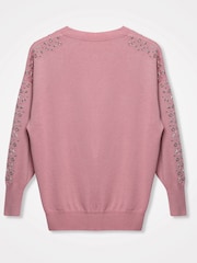 Sonder Studio Pink Eyelet Embellished Jumper - Image 4 of 5