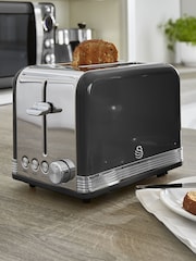 Swan Black 2 Slice Retro Black Toaster - Image 3 of 4