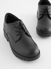 Black Standard Fit (F) School Leather Lace-Up Shoes - Image 4 of 6