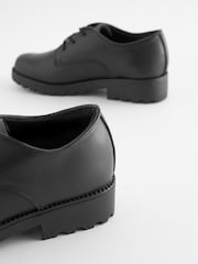 Black Standard Fit (F) School Leather Lace-Up Shoes - Image 5 of 6
