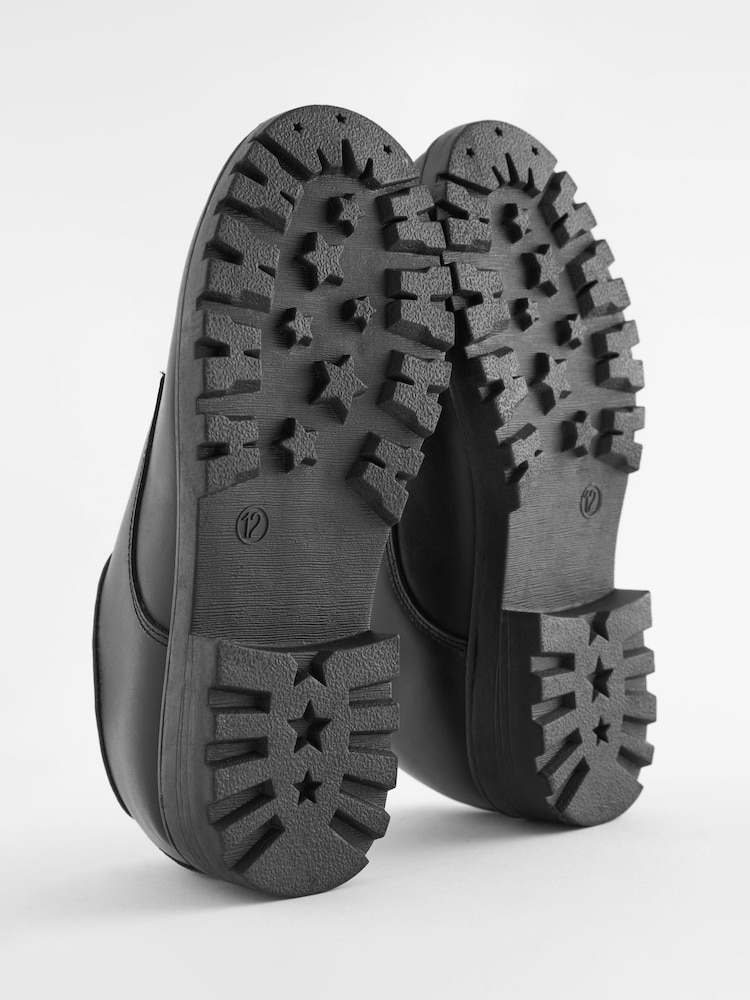 Black Standard Fit (F) School Leather Lace-Up Shoes - Image 6 of 6